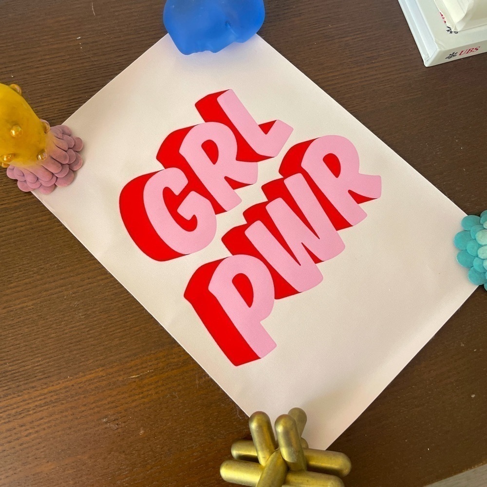 Urban Outfitters UO Feminist Canvas Print Poster Girl Power Pink